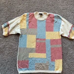 Pyke LTD Colorful Patchwork Crew Neck Sweater from 80’s